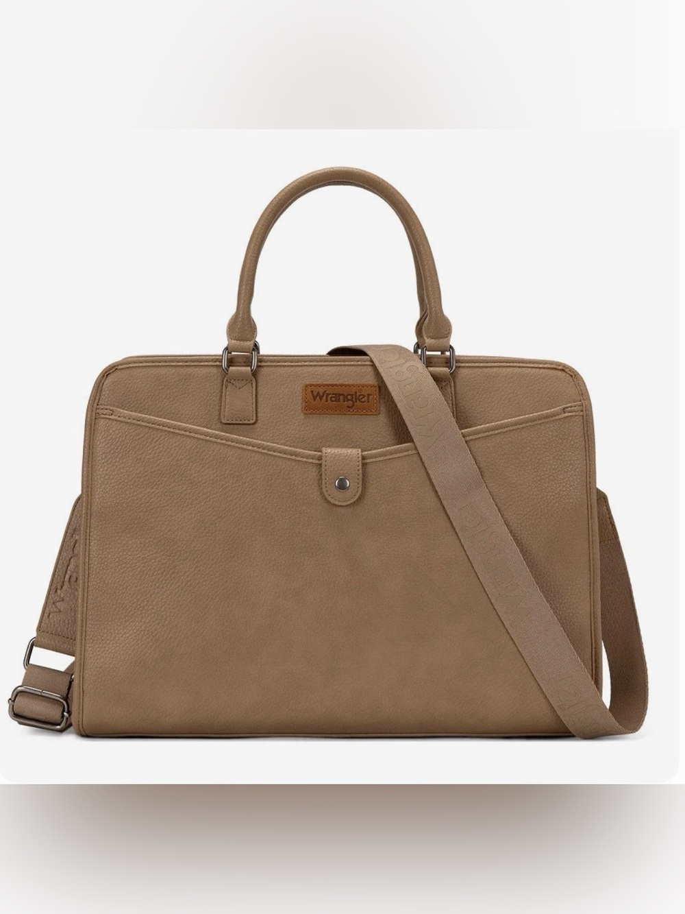 Wrangler Taupe Laptop Travel Bag with Shoulder Strap